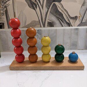 Vintage Wood Sorting Beads Nursery Baby Room Decor by Whitney